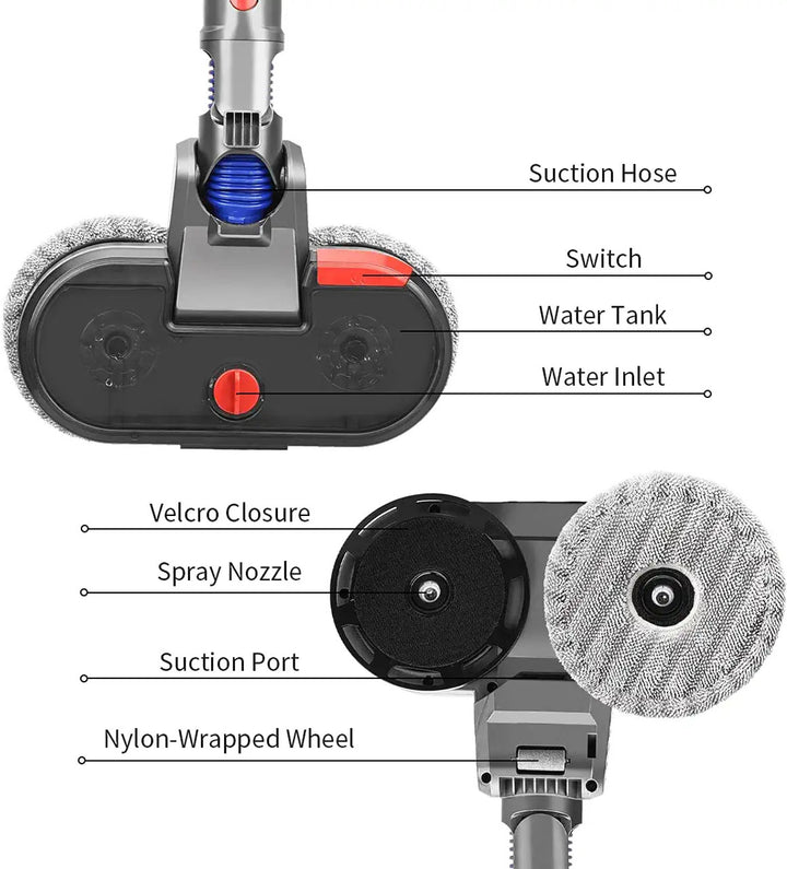 Superior Mop & Vacuum Tool for Dyson V7, V8, V10, V11 & V15 Vacuum Cleaners