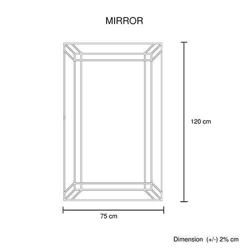 Wall Mirror MDF Construction Rectangular Shape Silver Colour