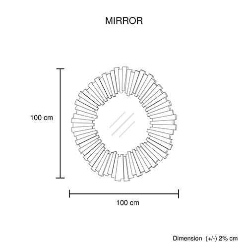 Wall Mirror MDF Construction Round Shape Silver Colour