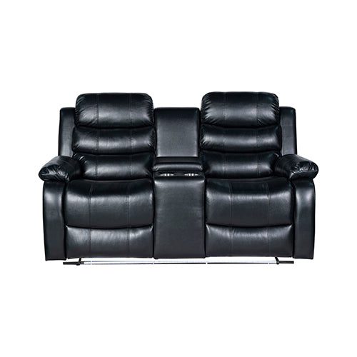 Chelsea 2R Seater Finest Leatherette Recliner Feature Console LED Light Ultra Cushioned