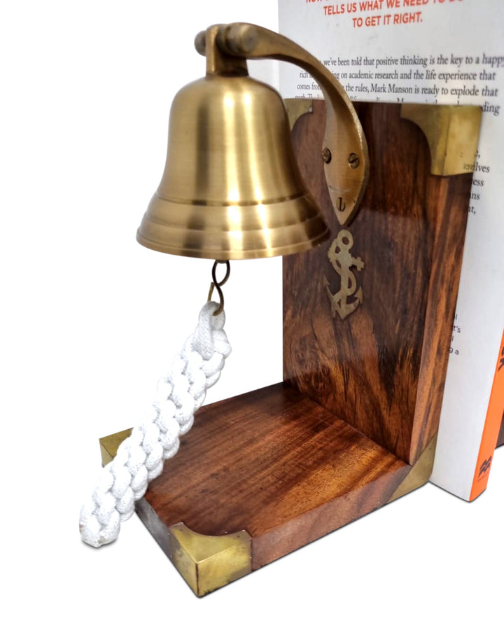 Brass Bookend - Anchor Bell