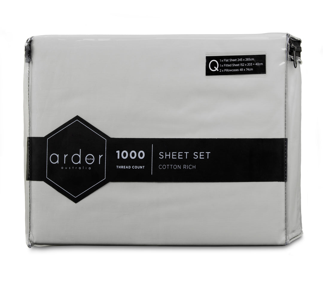 1000TC Cotton Rich SHEET SET - KING SINGLE