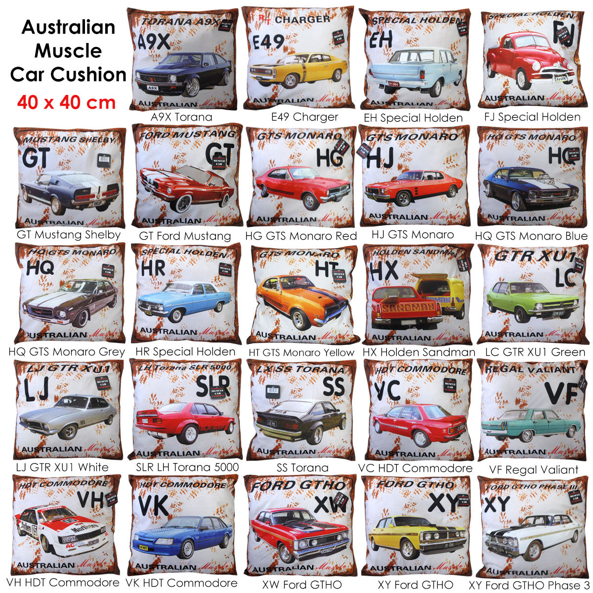 Australian Muscle Car Cushion HR Special Holden Blue