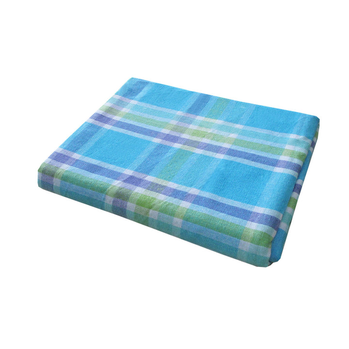 Cotton Plaid Checks Oblong Table Cloth Blue 130 x 180cm