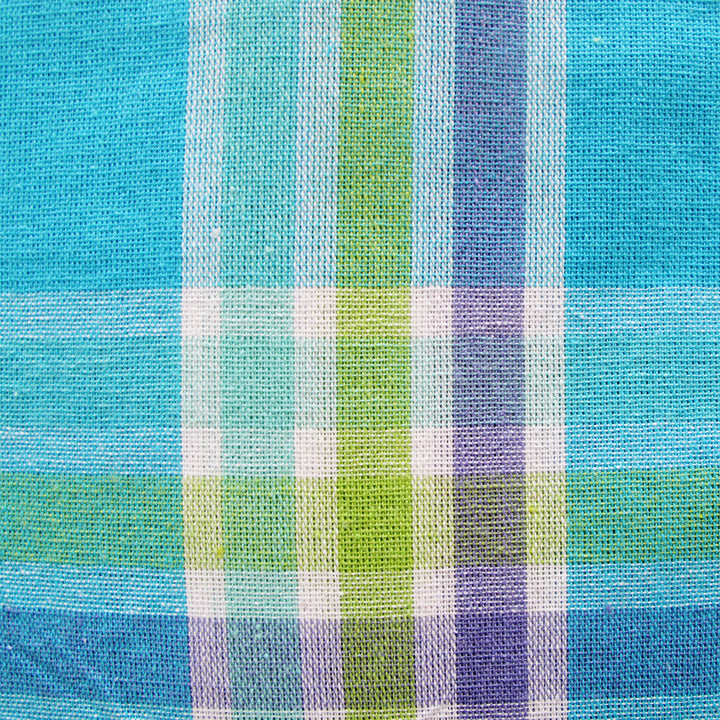 Cotton Plaid Checks Oblong Table Cloth Blue 130 x 180cm