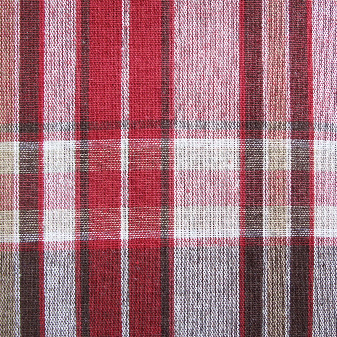 Cotton Plaid Checks Round Table Cloth 180cm Diameter Red