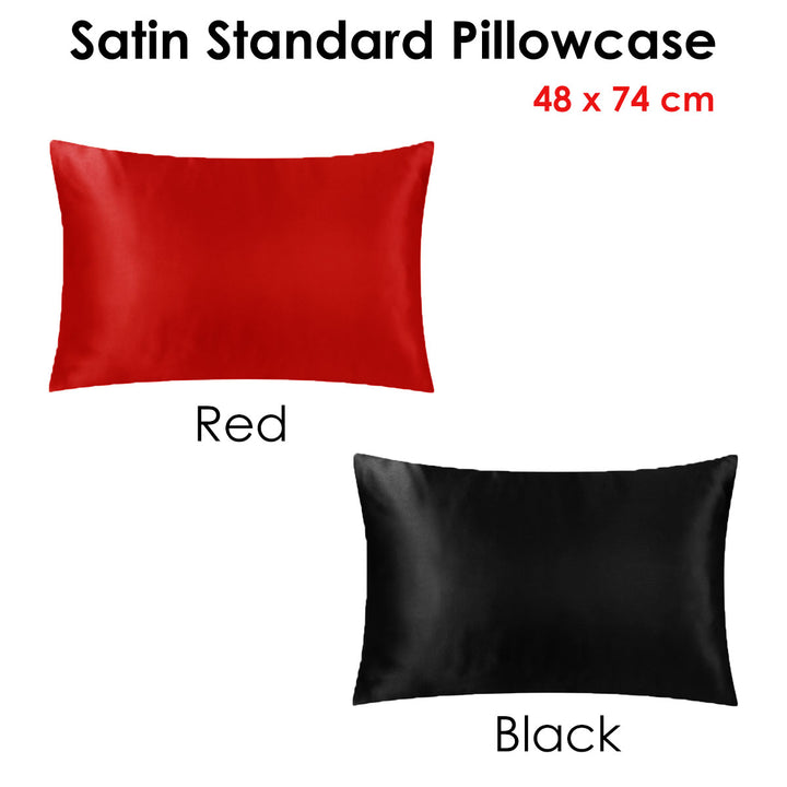 Satin Standard Pillowcase Black