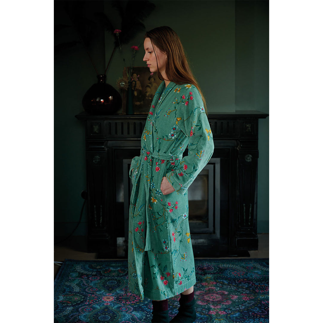 PIP Studio Les Fleurs Cotton Bath Robe Green M