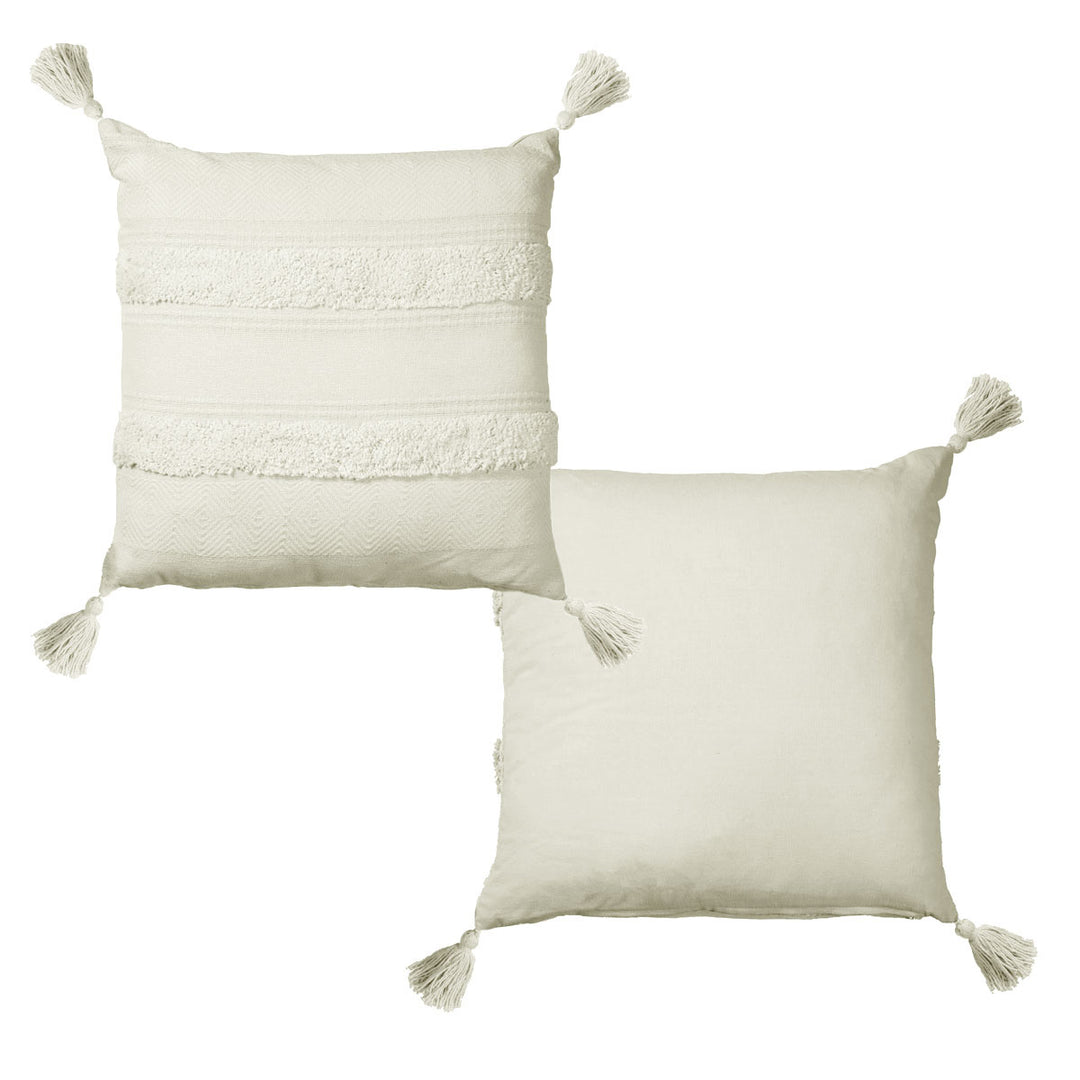 Accessorize Indra Cotton Cover Filled Cushion - Off White