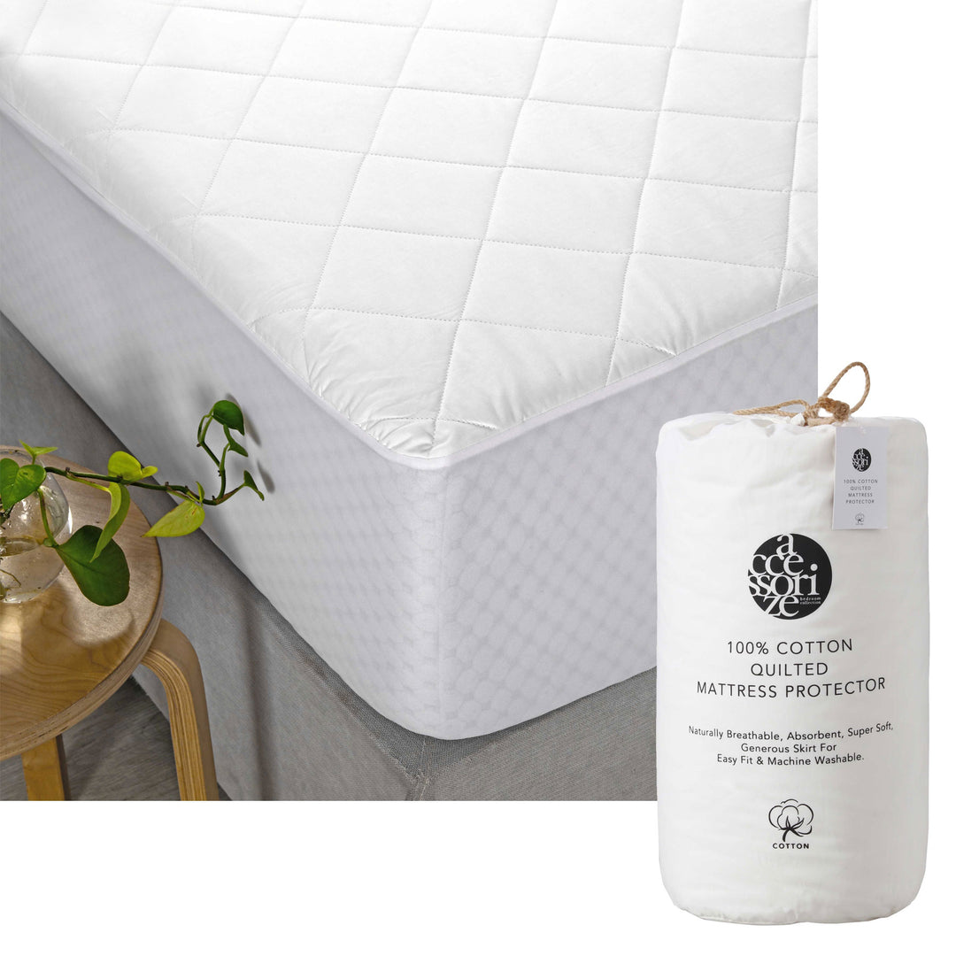 Accessorize Cotton Quilted Mattress Protector King