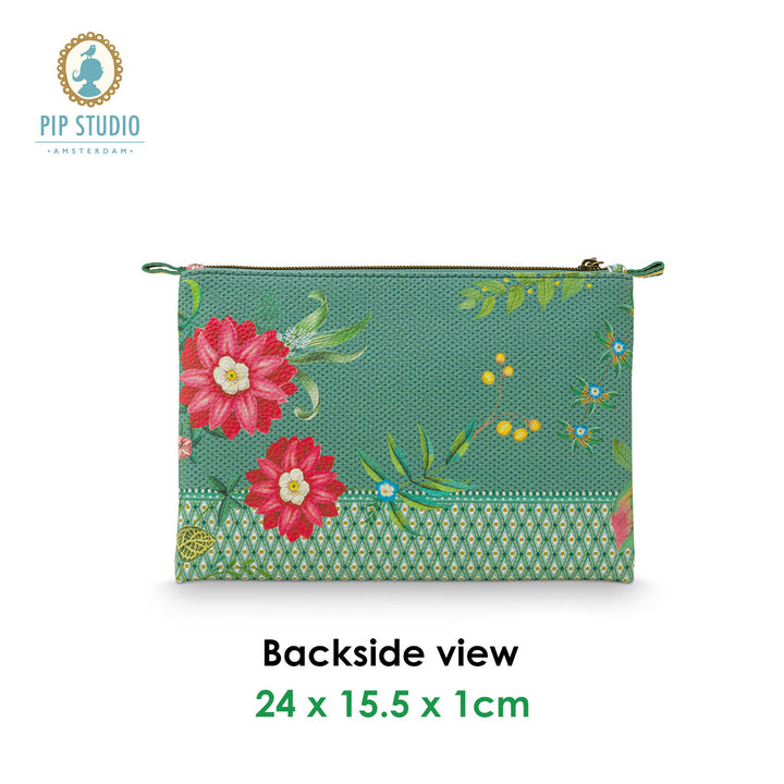 PIP Studio Fleur Mix Green Medium Cosmetic Flat Pouch