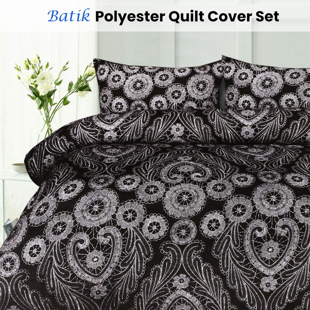 Big Sleep Batik Black Quilt Cover Set Double