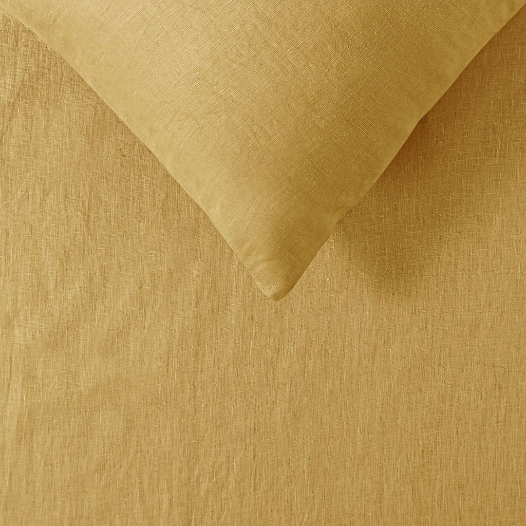 Vintage Design Homewares 100% Linen Ochre Sheet Set Double