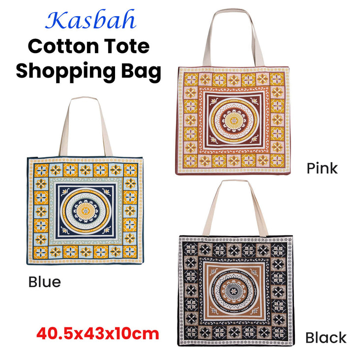 J Elliot Home Kasbah Cotton Tote Shopping Bag 40.5x43x10cm Black