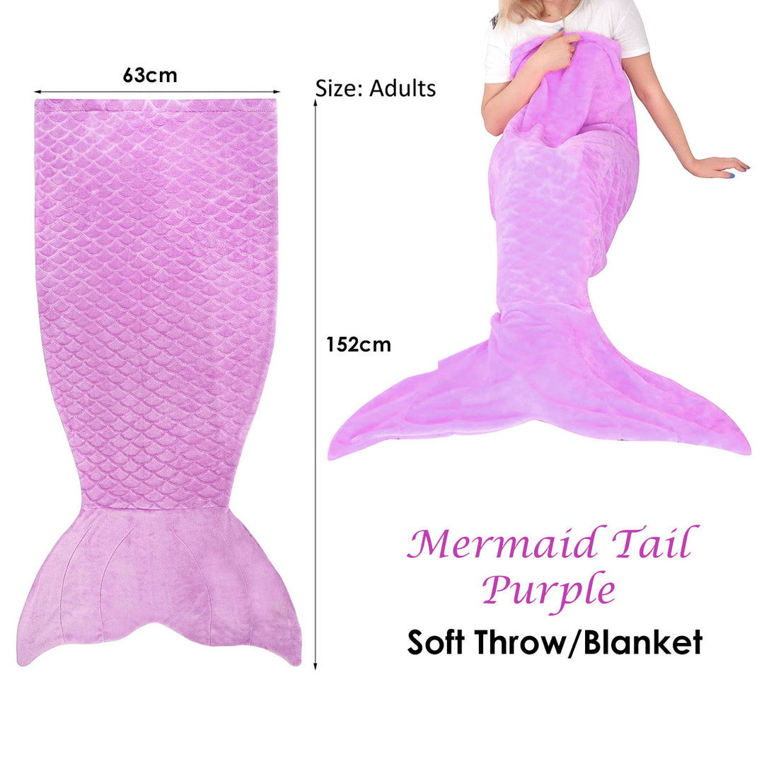 Mermaid Tail Purple Soft Blanket Throw