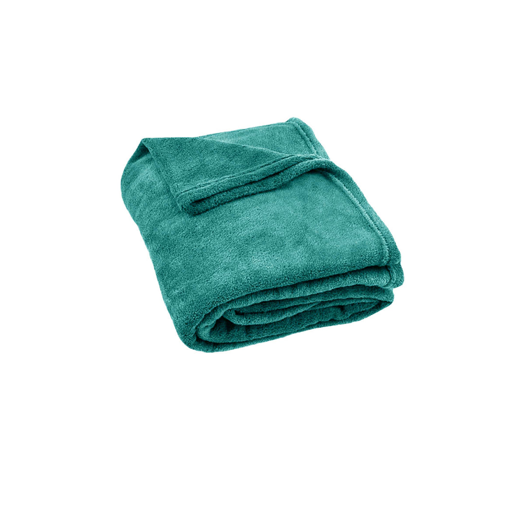 240GSM Urban Ultra Soft Coral Fleece Throw Rug 120 x 150cm Emerald Green