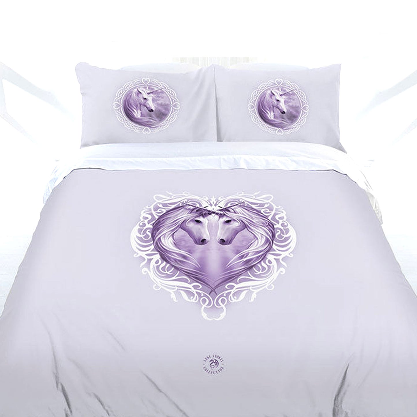 Anne Stokes White Unicorn Quilt Cover Set Double