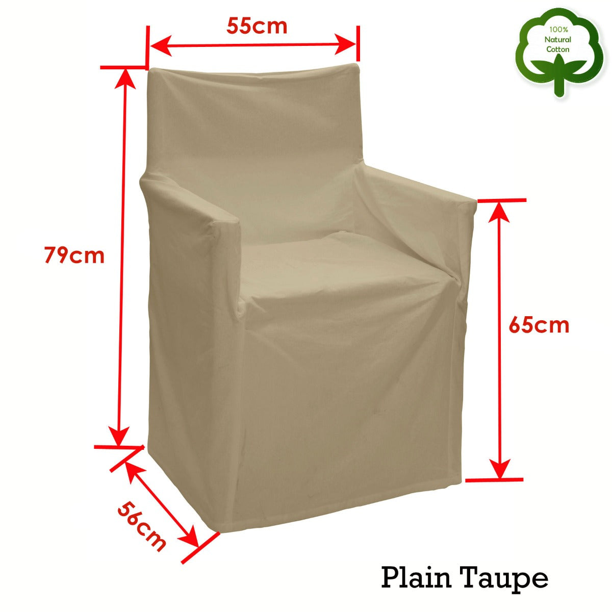 Rans Alfresco 100% Cotton Director Chair Cover - Plain Taupe