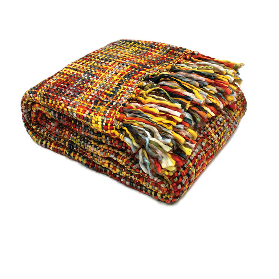 Rans Oslo Knitted Weave Throw 127x152cm - Bush Fire