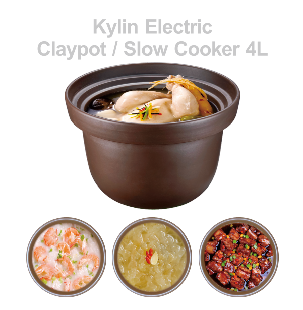 Kylin Electric Purple Clay Pot Slow Cooker 4L - K2022