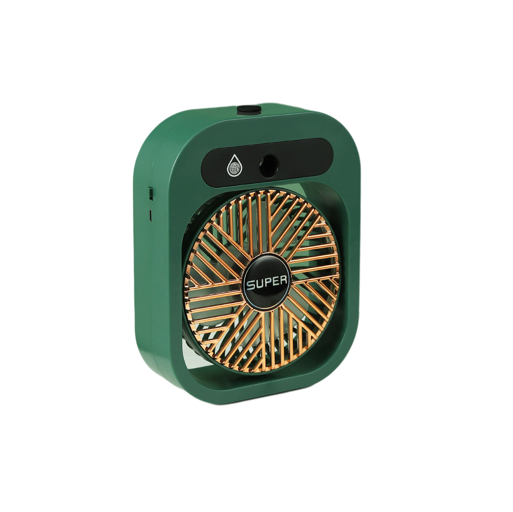 JY Ice Fog USB Air Conditioning Mist Humidfier Mini Fan - Green