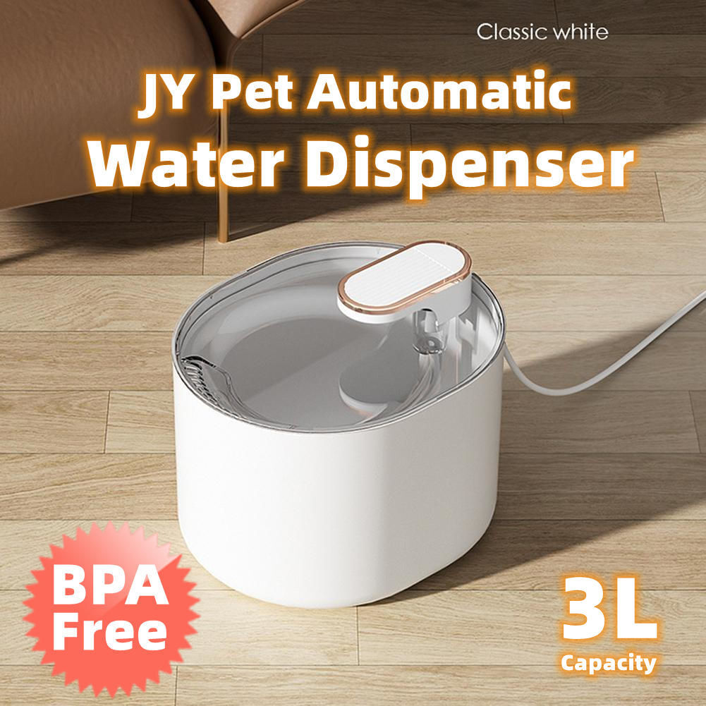 JY Pet Automatic Cat Water Dispenser Fountain  3L - White