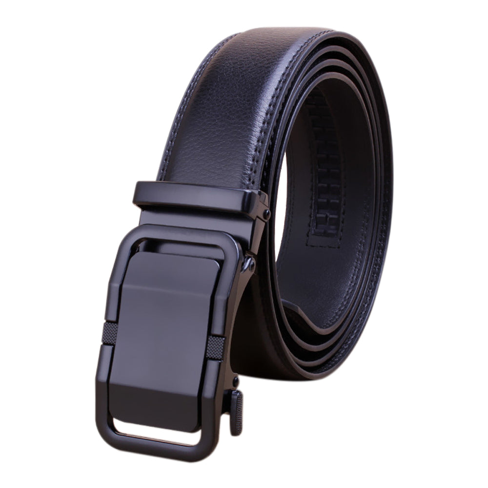 Genuine Leather Belt Men's Plate Reversible Buckle Business Dress Belts (Style 01)