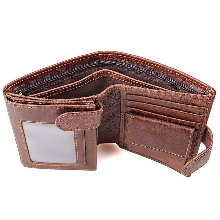 Genuine leather men wallets High-quality Multi card short wallet Men's Cow Leather RFID Card Holder