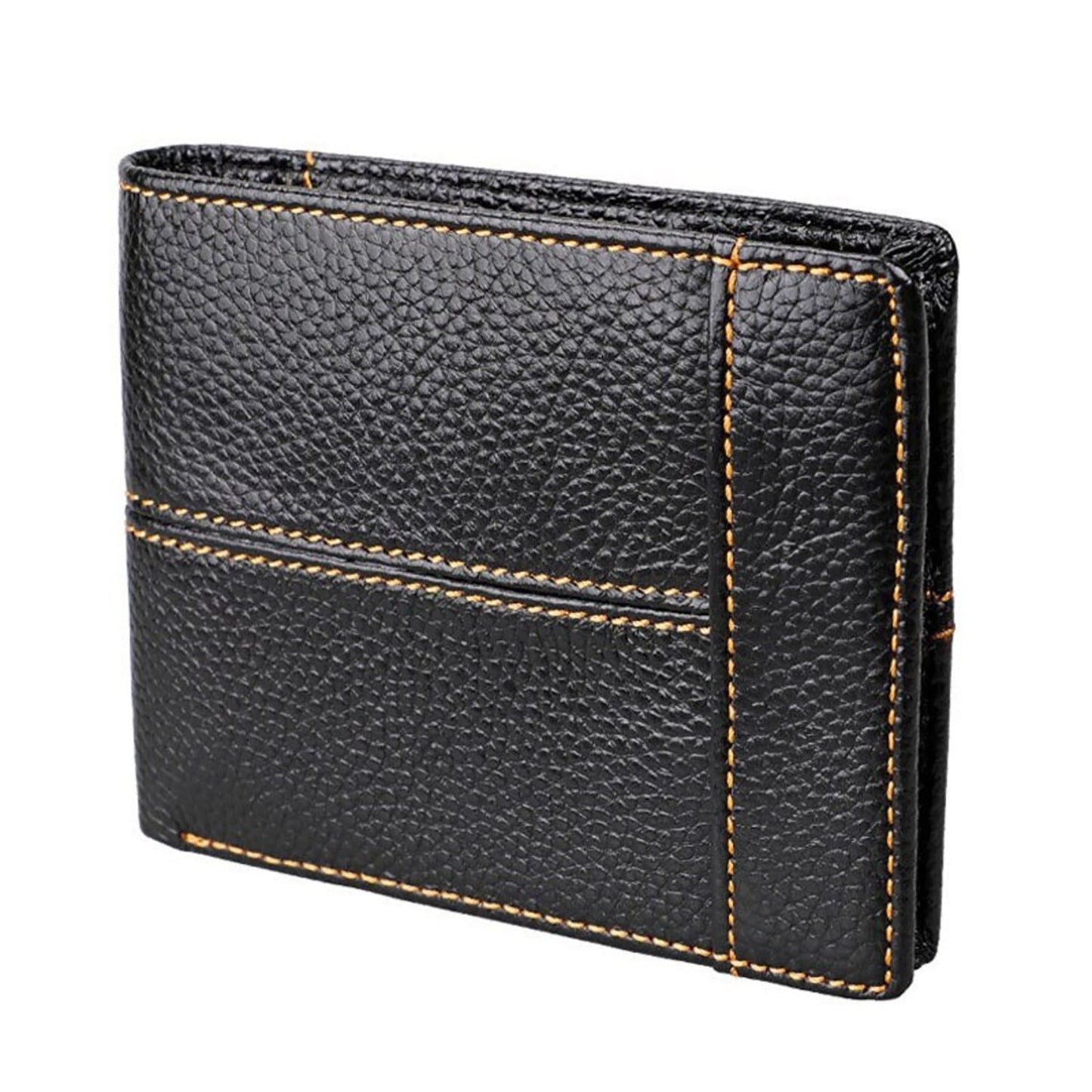 Men's Genuine Leather Bilfold Wallet RFID Blocking Card Holder Zipper Coin Purse