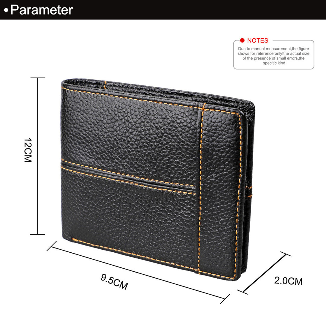 Men's Genuine Leather Bilfold Wallet RFID Blocking Card Holder Zipper Coin Purse