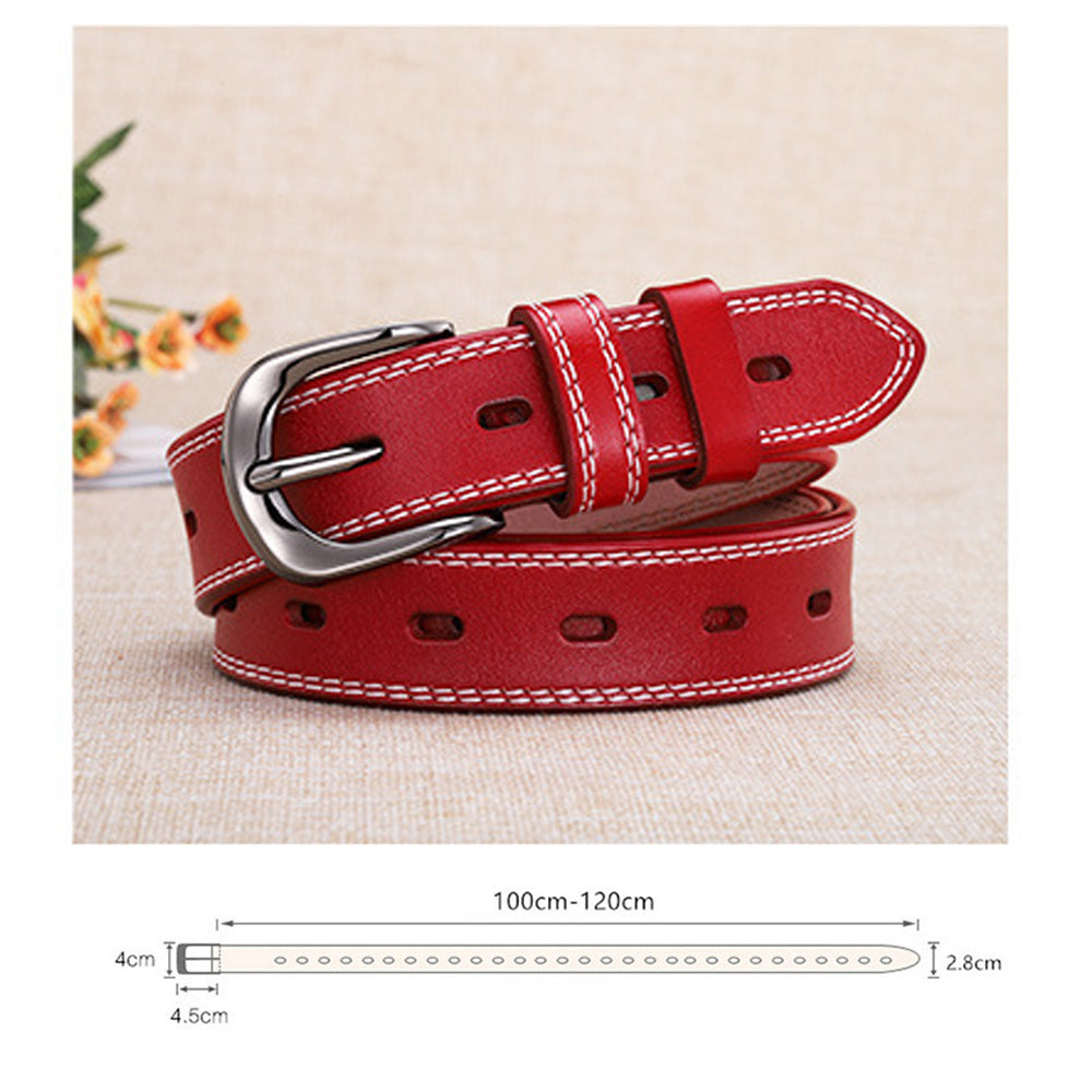 Classic Leather Belts for Women, Joyreap Genuine Leather Womens Belts Alloy Pin Buckle (White)