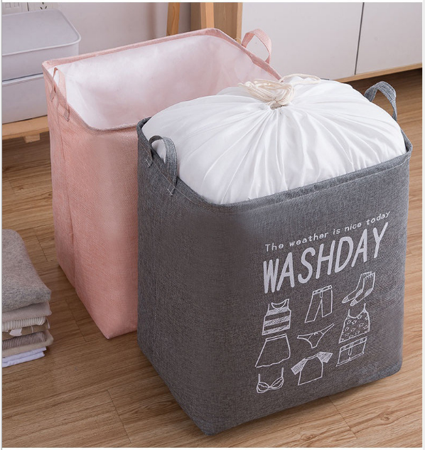 Ex-Large Capacity Collapsible Laundry Basket Foldable Washing Bin Hamper Linen (Grey)