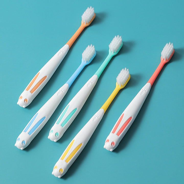 10 Pcs Set Rabbit Shape Super Soft Children's Toothbrushes for 2 to 8 Years