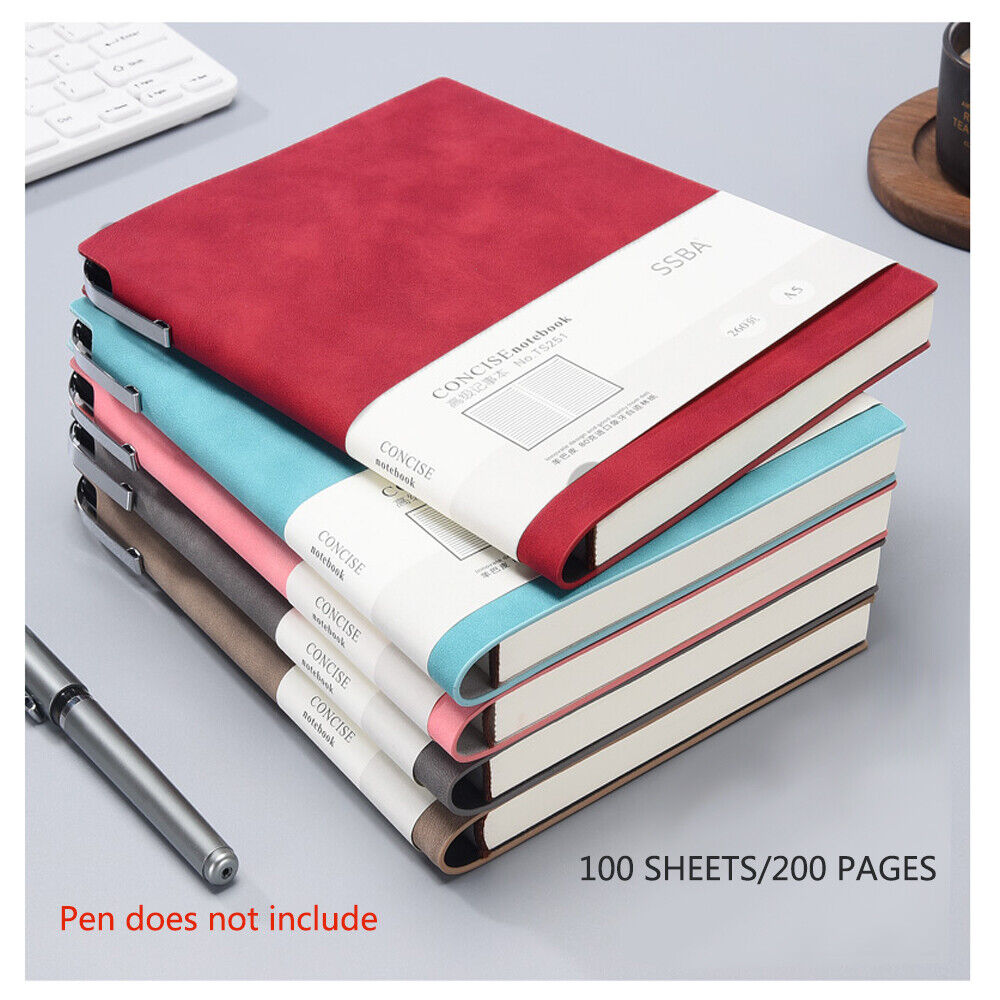 A5 200 Pages Fashion Glued PU Leather Cover Journal Travel Notebook Travellers Diary(Light Blue)