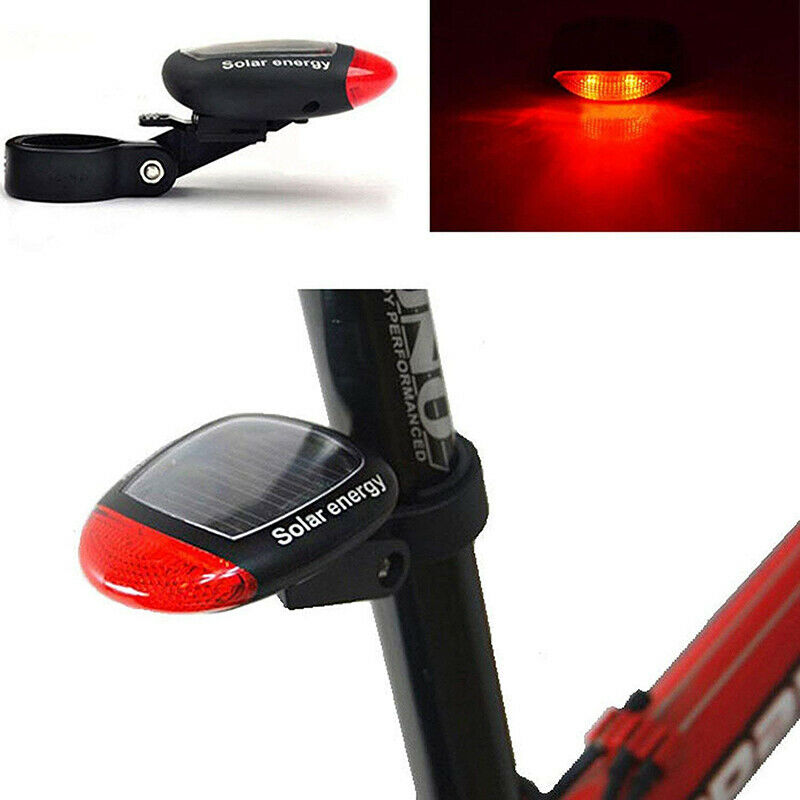 Solar Powered Bicycle Cycling Bike LED Headlight + Rear Tail Light Lamp LED with Gift Box