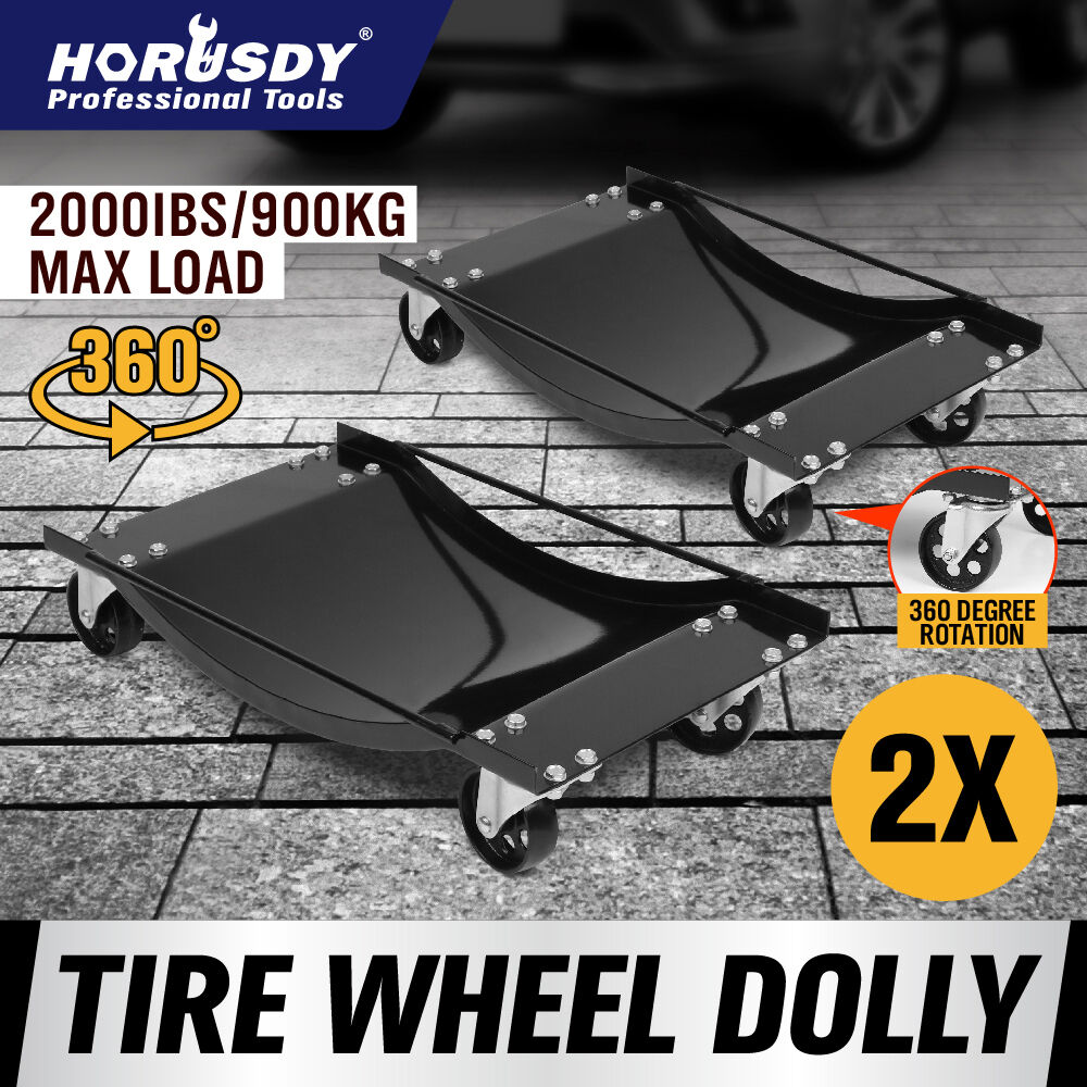 2-Piece Wheel Dolly Car Positioning Jack 450kg Vehicle Mover Transporter Trolley