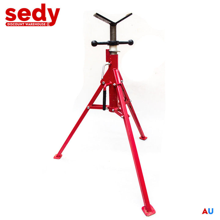 Folding Jack Stand 120cm Heavy Duty V Head Pipe Stand Adjustable Height 1.25 Ton