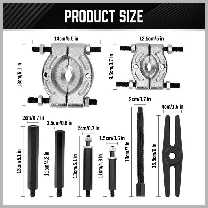 12 Piece Bearing Splitter Gear Puller Fly Wheel Separator Tool Kit Set With Box