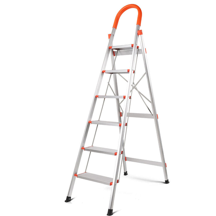 6 Step Ladder Folding Aluminium Portable Multi Purpose Household Tool Non Slip