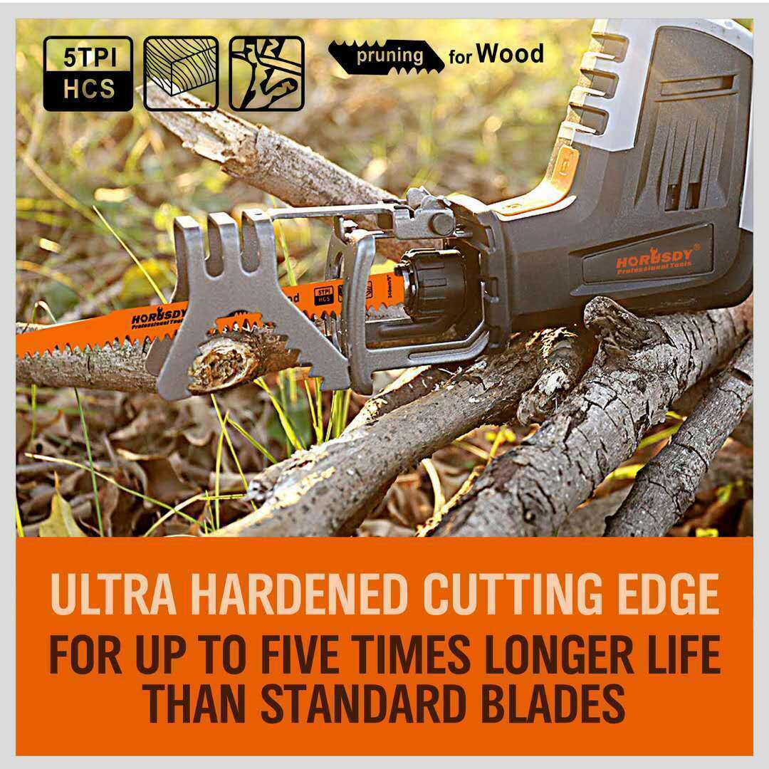 5Pc 9" / 240mm Reciprocating Saw Blades 5TPI Wood Timber Pruning Tool W/T Case