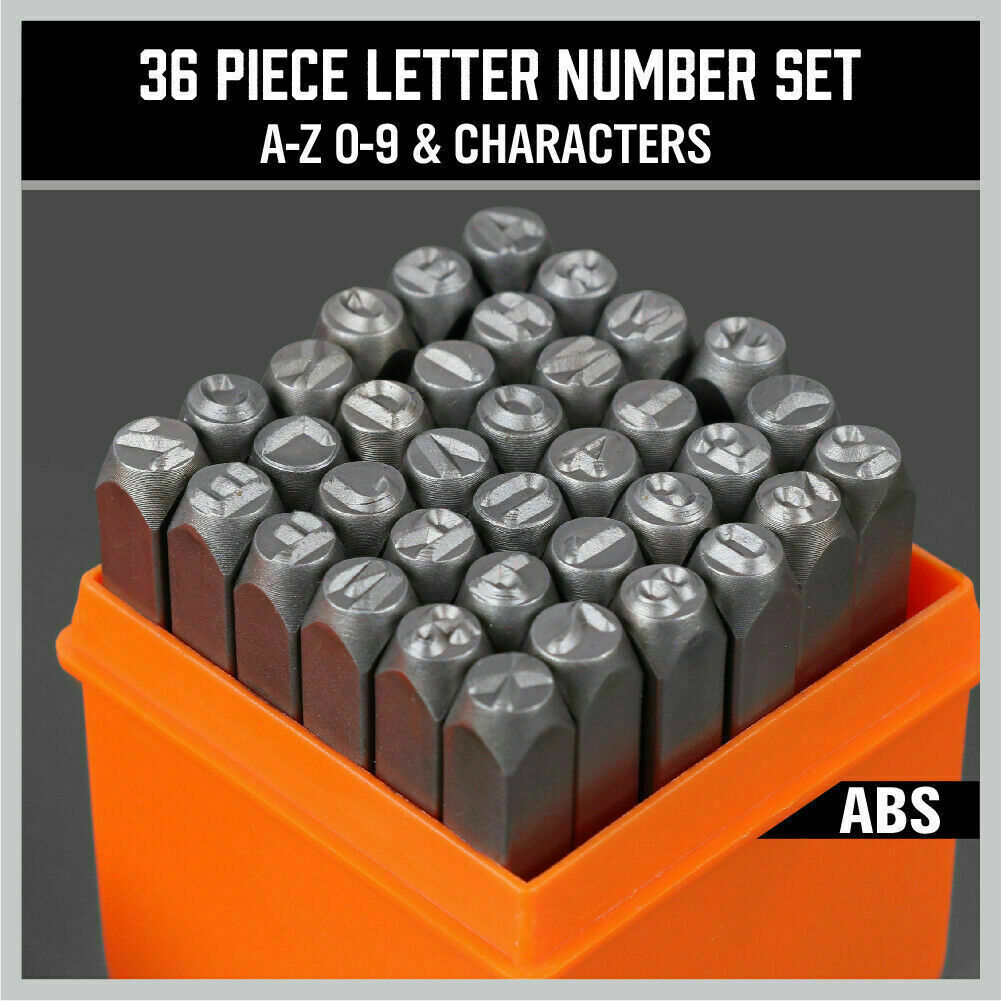 36Pc 6mm Number & Capital Letter Stamp Set Punches Metal Plastic Wood Leather