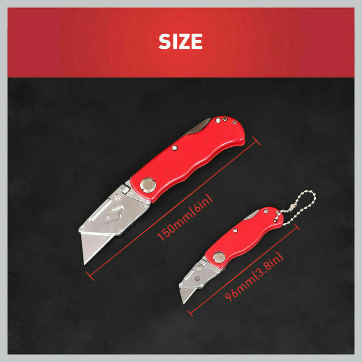 2Pc Folding Utility Knife Aluminium Handle & 10 Spare Stanley Blades Craft New