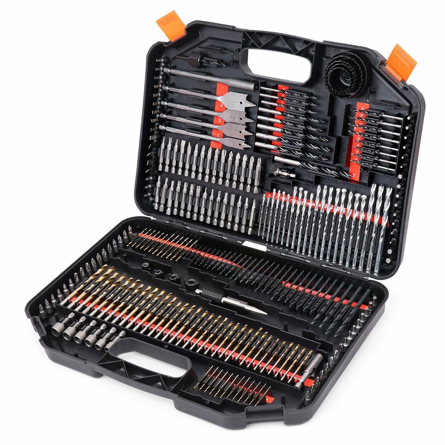 246Pc Combination Drill Bits Set Wood Hole Saw Metal Cement Screwdriver Drilling