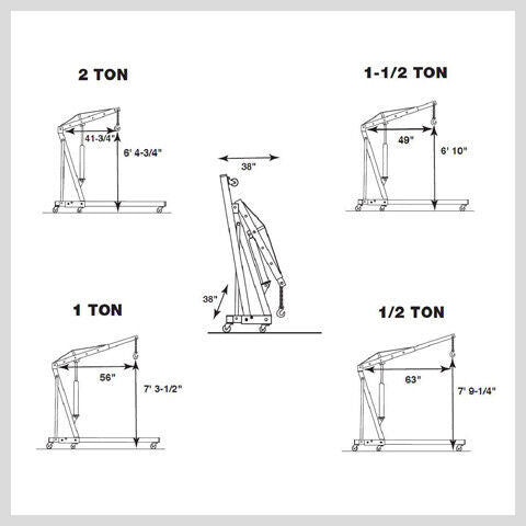 2-Ton Hydraulic Engine Crane Foldable Hoist Stand for Mobile Garage Lifting- Workshop Essential