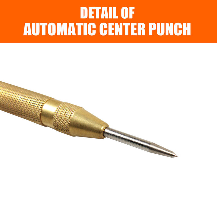 125mm/5" Automatic Centre Punch Adjustable Spring Loaded Metal Drill Tool Glod