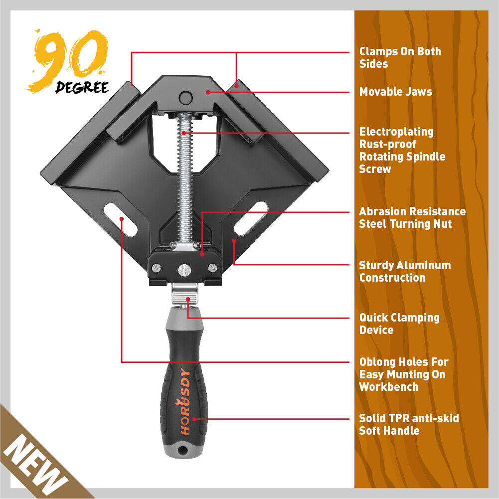 1 x 90° Quick Right Angle Clamps Corner Clamps Vise Wood-working Welding Holder