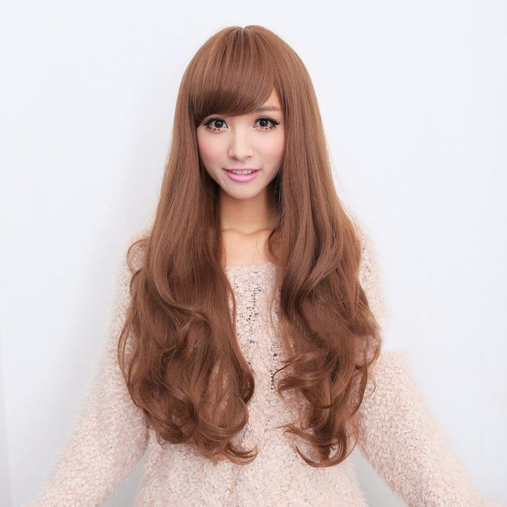 Long Wavy Curly Full Hair Wigs w Side Bangs Cosplay Costume Fancy Anime Womens, Black