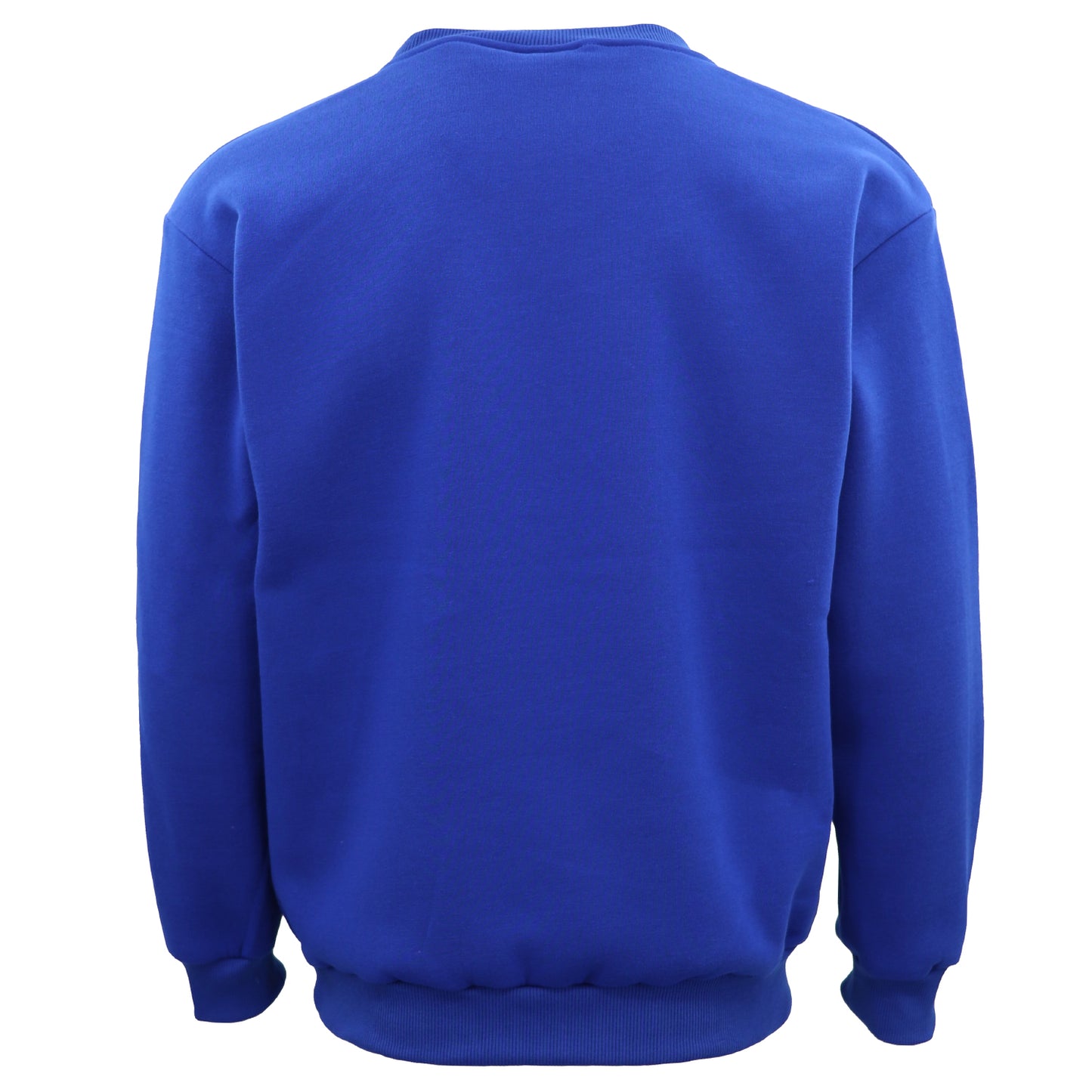 New Adult Unisex Plain Pullover Fleece Jumper Mens Long Sleeve Crew Neck Sweater, Navy, M