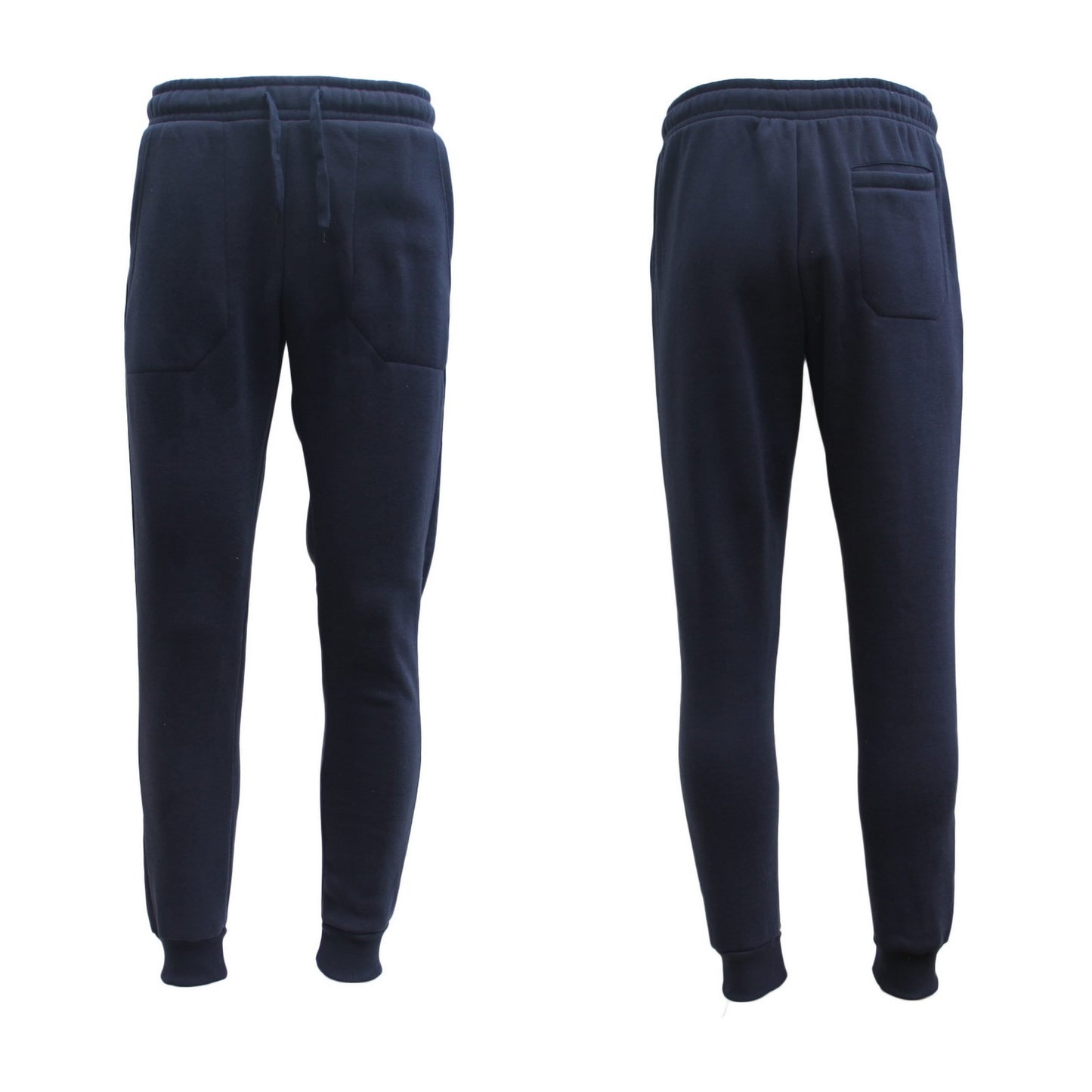 Mens Unisex Fleece Lined Sweat Track Pants Suit Casual Trackies Slim Cuff XS-6XL, Navy, XS