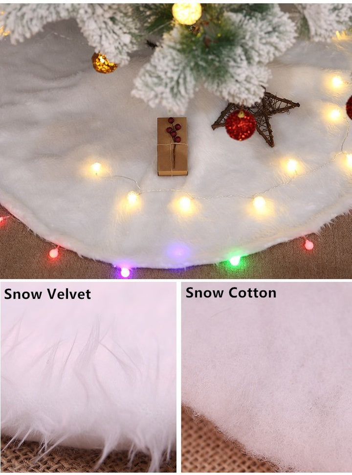 60/78/90/122cm Christmas Snow Plush Tree Skirt Xmas Base Floor Mat Cover Decor, 90cm (35.4")